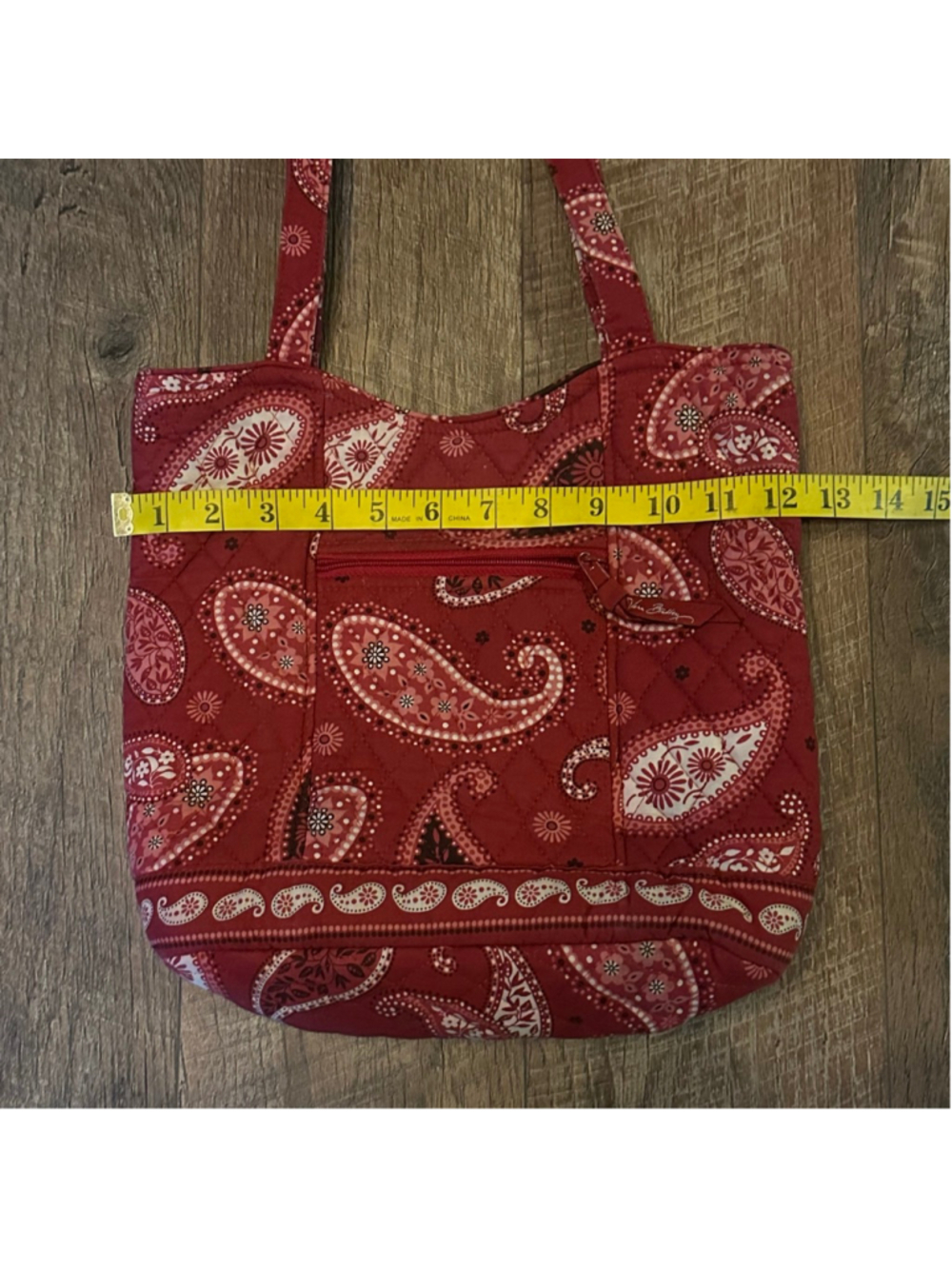 Women's Vera Bradley Red Paisley Quilted Tote Bag Summer - Picture 4 of 9